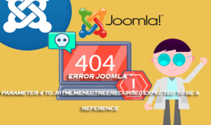 Error Joomla Parameter 4 to JHTMLMenu::treerecurse() expected to be a reference