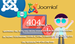 error Joomla-Warning: ini_set() has been disabled for security reasons in /home/username/public_html/libraries/joomla/session/session.php on line 649