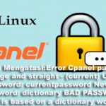 Cara Mengatasi:Error Cpanel password age and straight – (current) UNIX password: currentpassword New UNIX password: dictionary BAD PASSWORD: it is based on a dictionary word