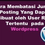 Cara Membatasi Jumlah Posting Yang Dapat Dibuat oleh User Role Tertentu  pada Wordpres denga plugin Bainternet Posts Creation Limits